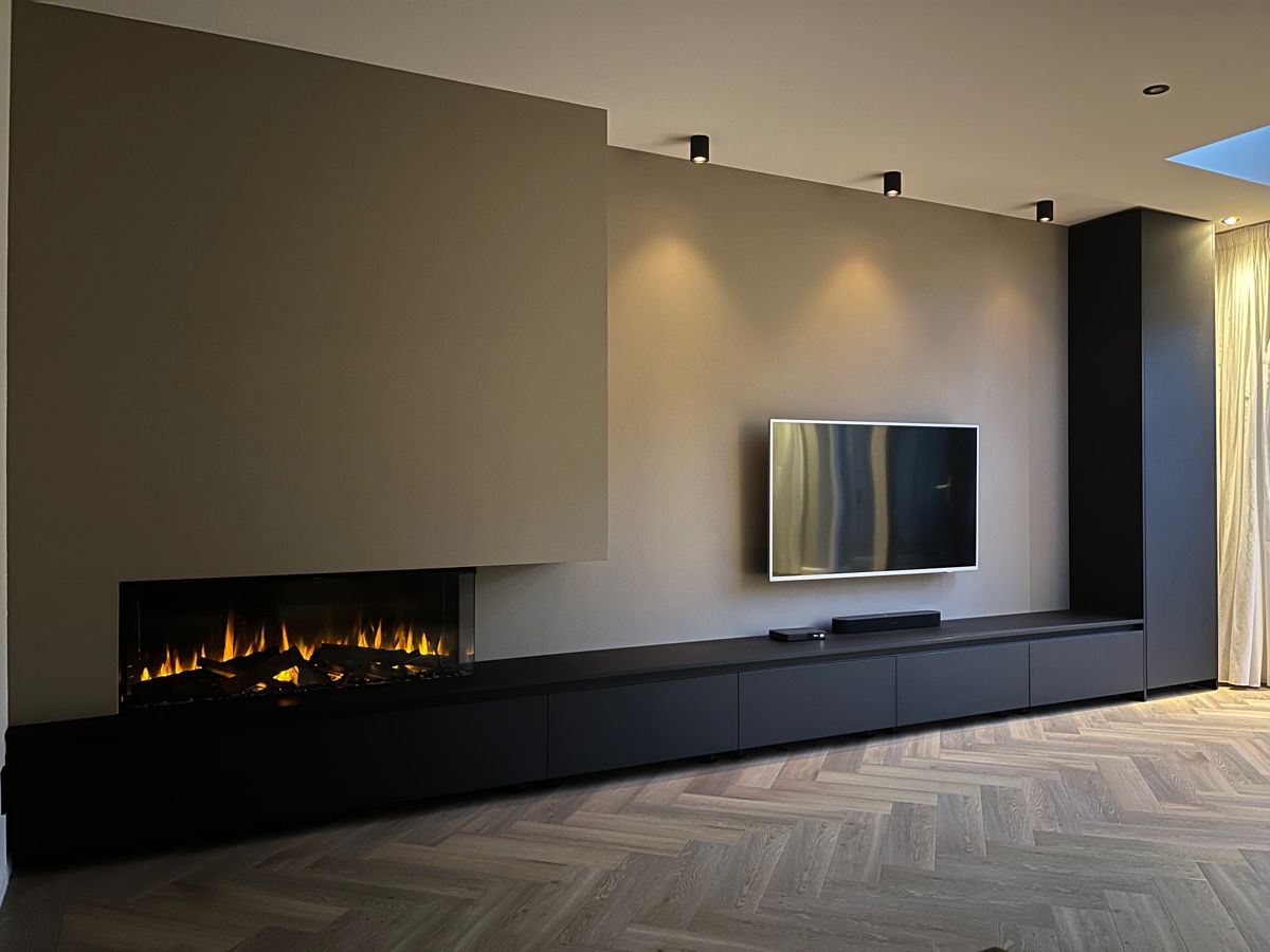Open haard en verlichting geplaatst woning renovatie Zwijndrecht