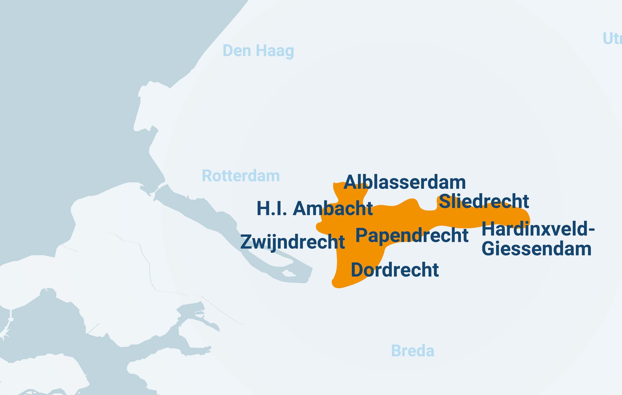 Werkgebied regio Drechtsteden